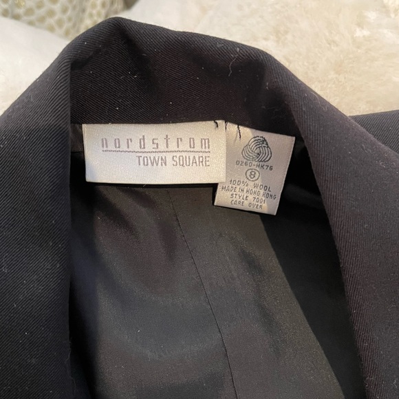 VTG Nordstrom Town Square Long Sleeve Belted Black Midi Dress, Size 8 - Picture 14 of 15